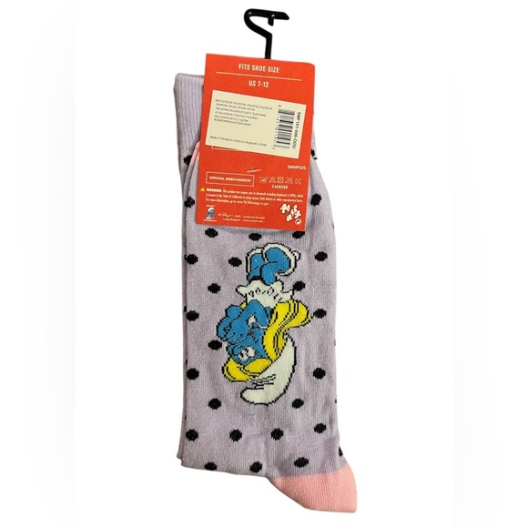 Smurfette Purple Polka Dot Socks - Picture 2 of 3